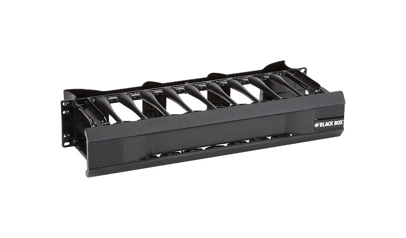 Black Box Elite Horizontal Cable Manager Single-Sided - rack cable management panel (horizontal) - 2U - 19"