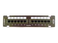 Belkin 12-Port CAT 5e Patch Panel, Black  
