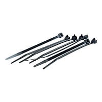 C2G 0.5ft Reusable Cable Tie Multipack - Releasable Ties - 50 Pack - Black