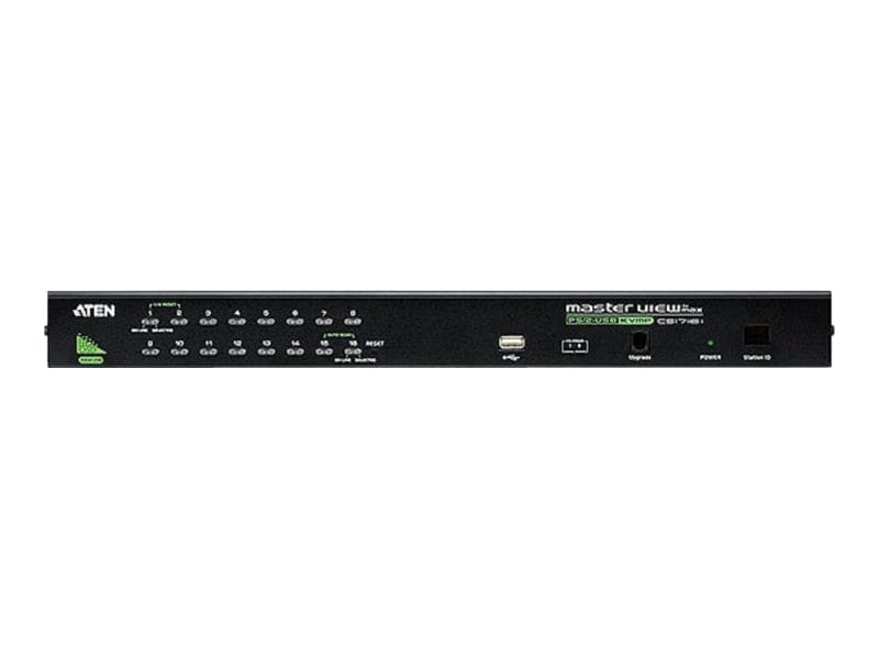 ATEN 16-Port KVM switch supporting USB, PS/2 and Virtual Media connections