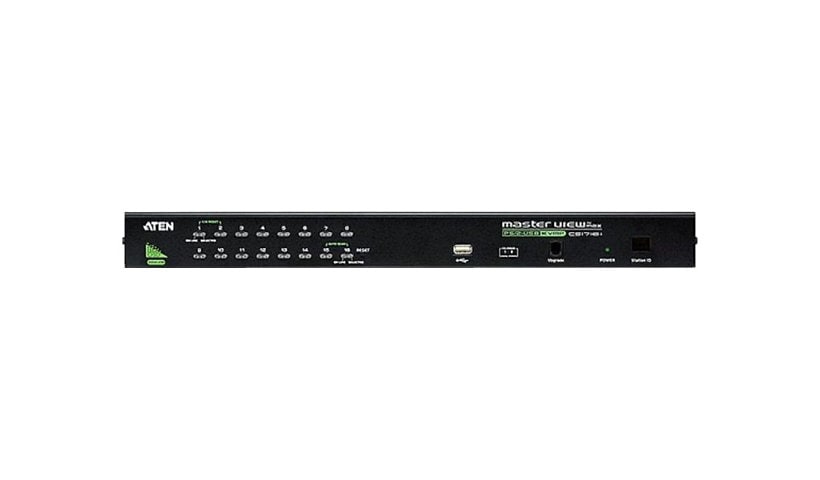 ATEN 16-Port KVM switch supporting USB, PS/2 and Virtual Media connections