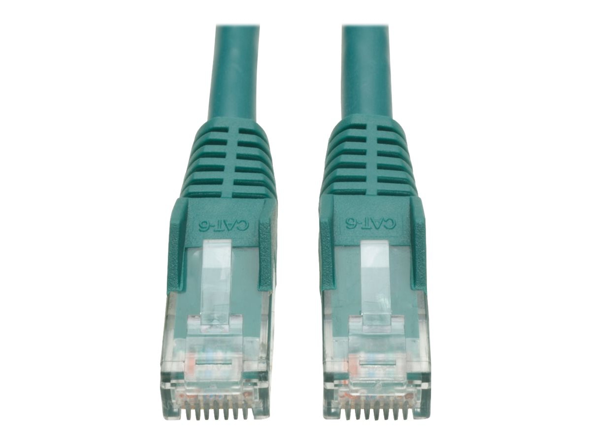 Eaton Tripp Lite Series Cat6 Gigabit Snagless Molded (UTP) Ethernet Cable (RJ45 M/M), PoE, Green, 20 ft. (6.09 m) -