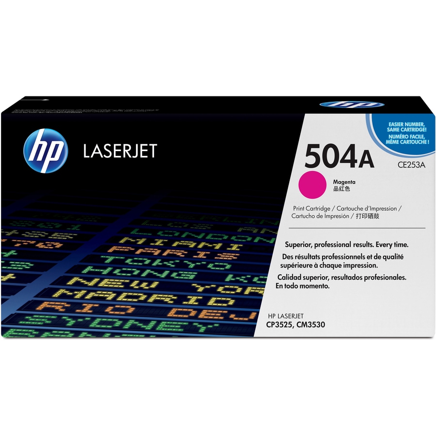 Thumbnail 6 of 23 for HP 504A (CE253A) Original Laser Toner Cartridge - Single Pack - Magenta - 1 Each