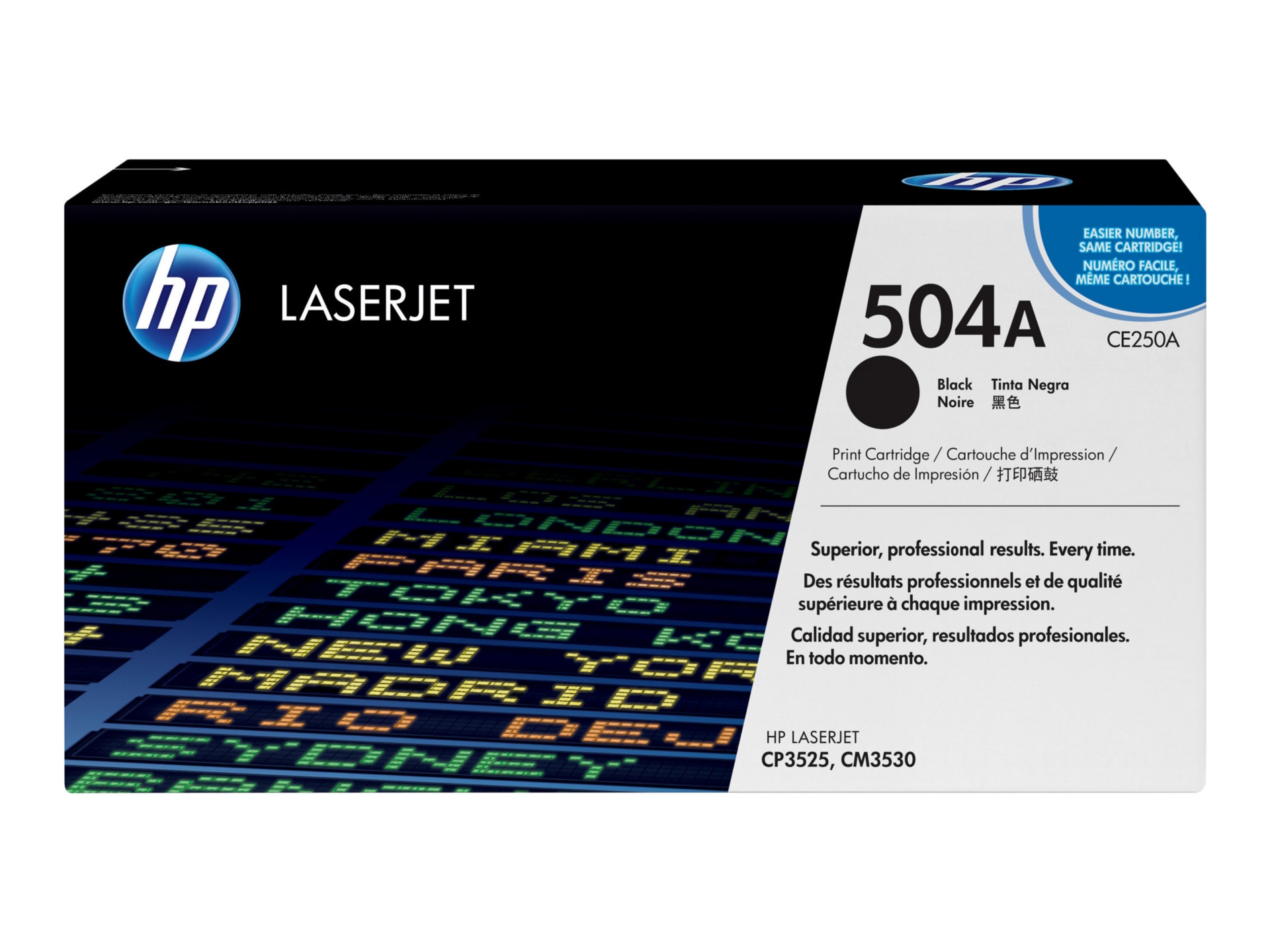 HP 504A (CE250A) Original Laser Toner Cartridge - Single Pack - Black - 1 Each