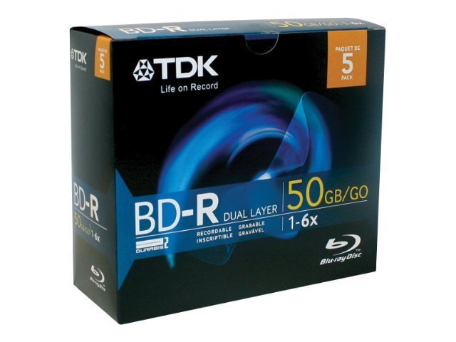TDK BD-R 50GB 6X Dual Layer - 5 Pack