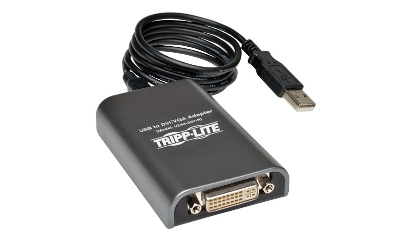 Tripp Lite USB 2.0 to DVI/VGA Dual Multi-Monitor External Video Graphics Card Adapter 1080p 60Hz - external video