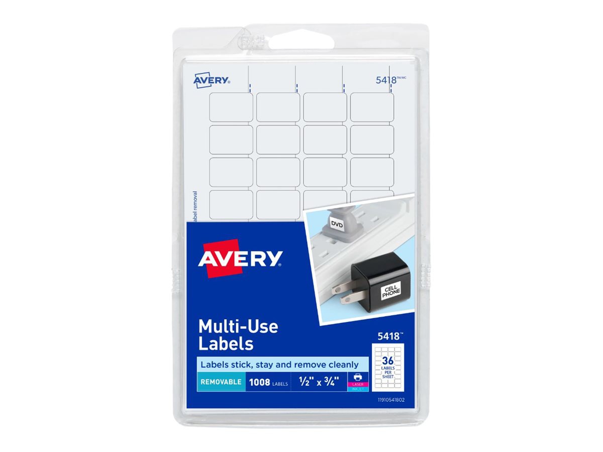 Avery Multi-Use Labels - labels - 1008 label(s) - 0.5 in x 0.75 in