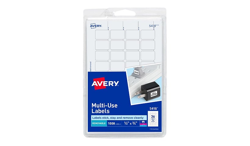 Avery Multi-Use Labels - labels - 1008 label(s) - 0.5 in x 0.75 in