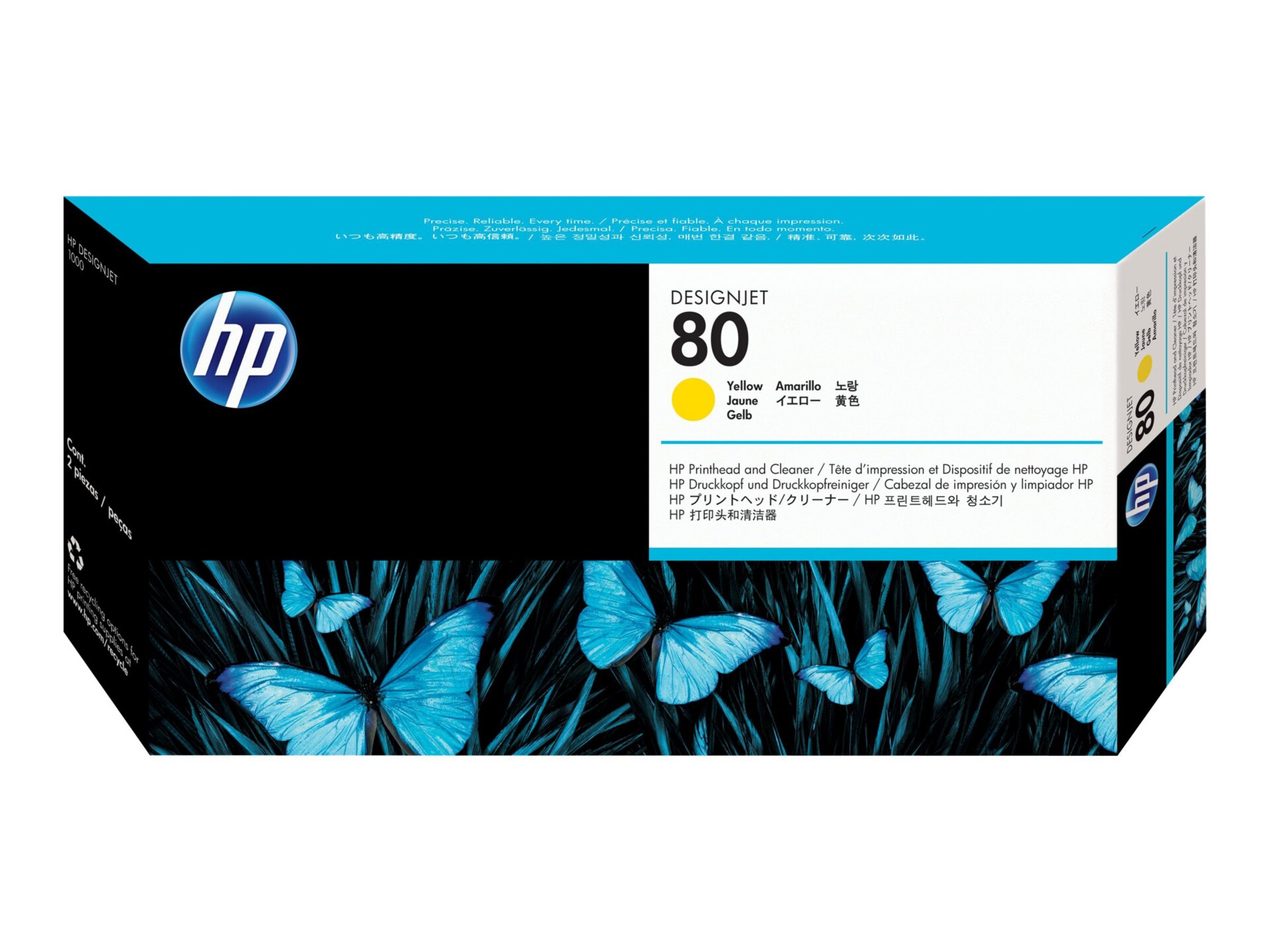 HP 80 - yellow - printhead with cleaner