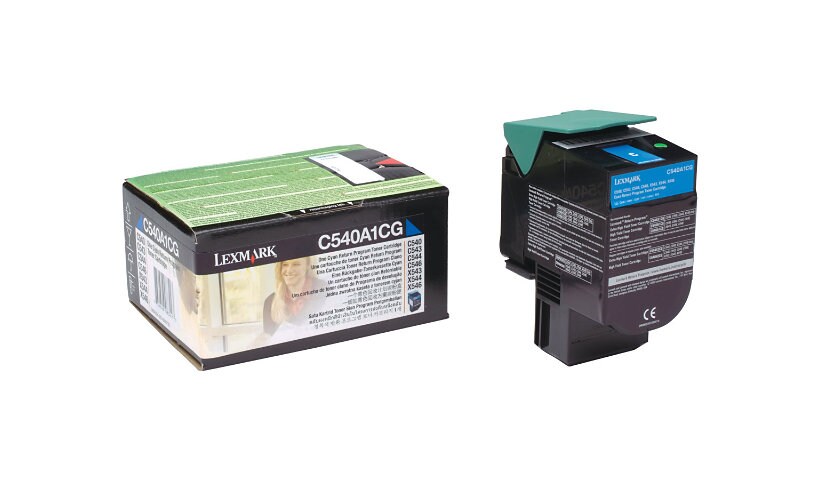 Lexmark C54X, X543, X544 Return Program Toner Cartridge - Cyan