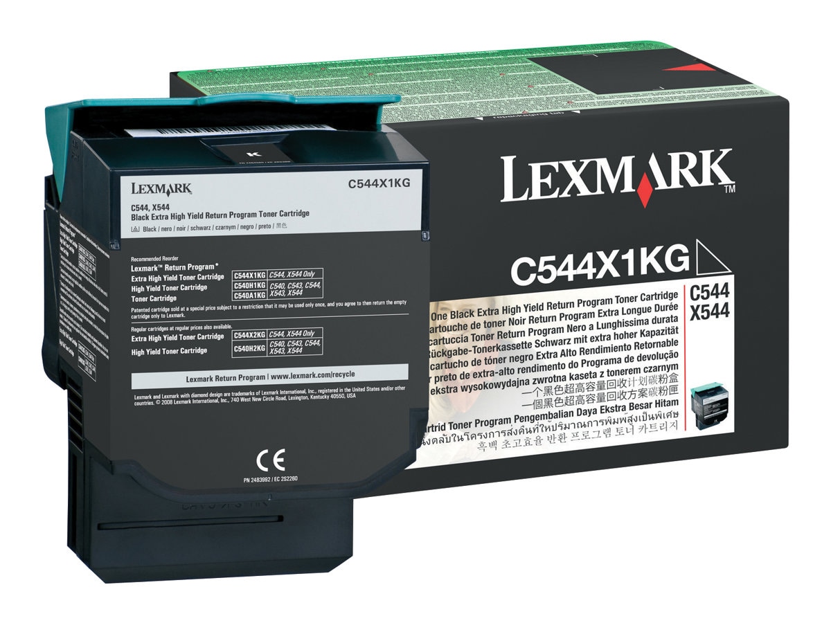 Lexmark C544, X544 Extra High Yield Return Program Toner Cartridge - Black