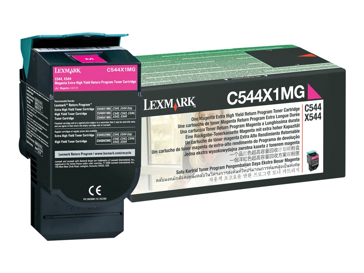 Lexmark C544,X544 Extra High Yield Return Program Toner Cartridge - Magenta