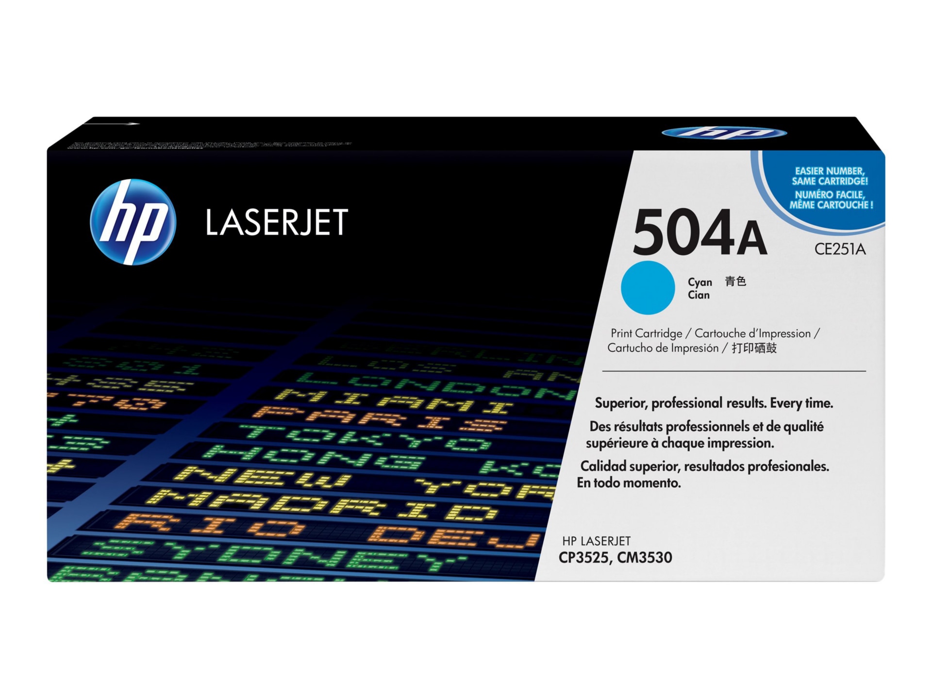 HP 504A (CE251A) Original Standard Yield Laser Toner Cartridge - Single Pac
