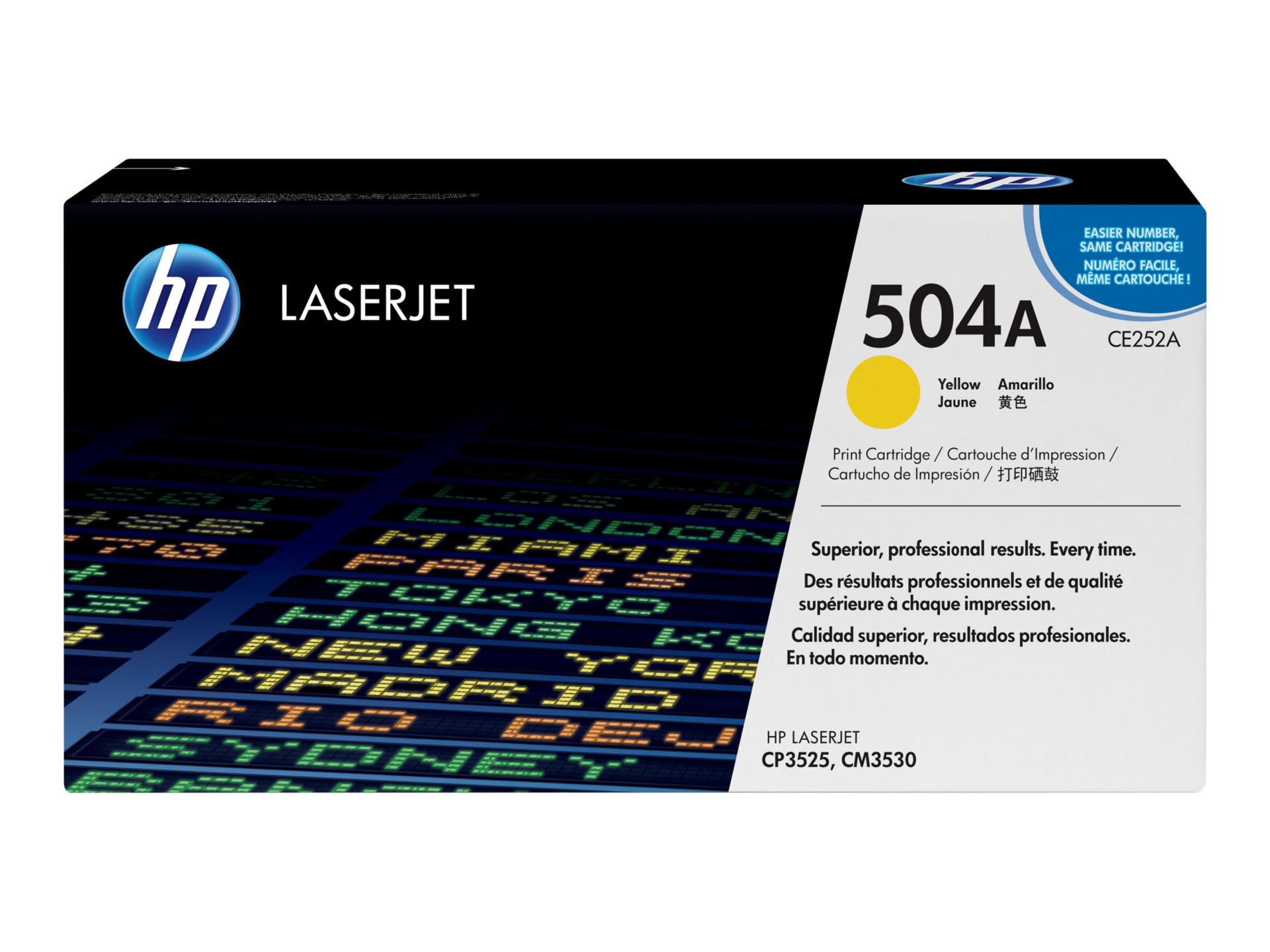 HP 504A (CE252A) Original Laser Toner Cartridge - Single Pack - Yellow - 1