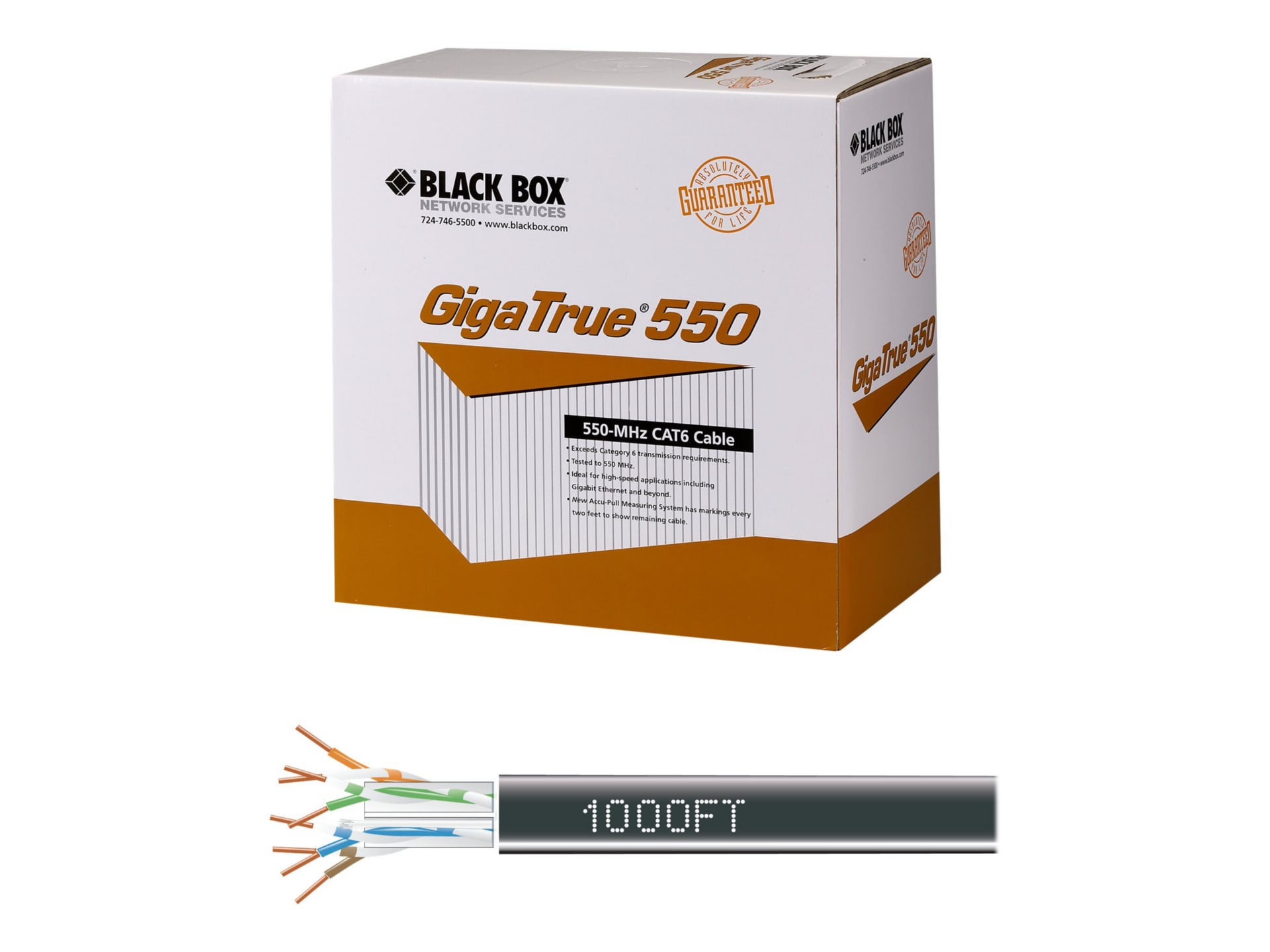 Black Box GigaTrue 550 - bulk cable - 1000 ft - black