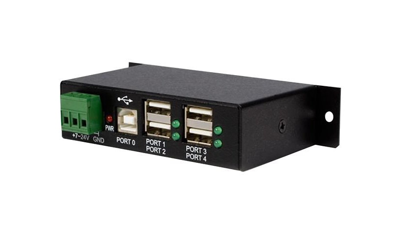 StarTech.com 4 Port USB 2.0 Hub (USB-A) - Metal Industrial Hub - Mountable