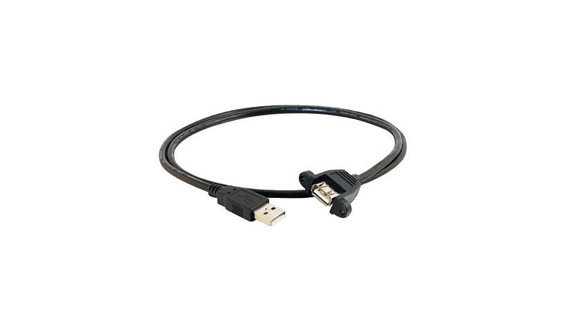 C2G 1.5ft USB 2.0 to Panel Mount Cable - M/F