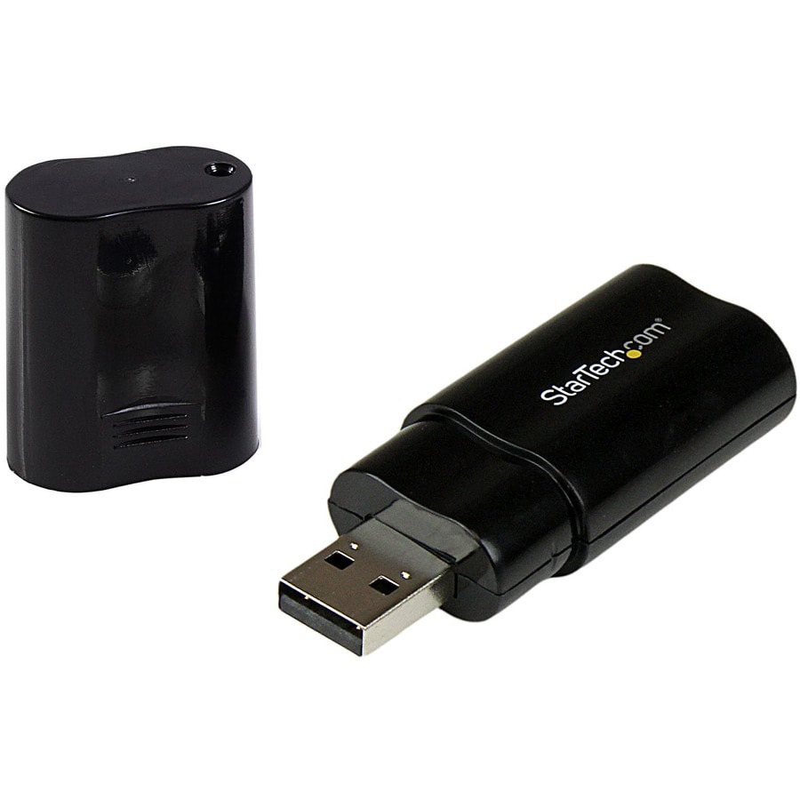 StarTech.com USB Sound Card - 3.5mm Audio Adapter - External Sound Card - Black - External Sound Card (ICUSBAUDIOB) -