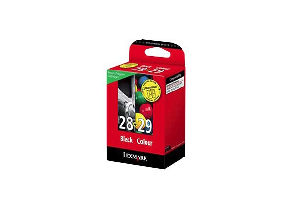 Lexmark Combo Pack #28 + #29 - 2-pack - black, color (cyan, magenta, yellow) - original - ink cartridge