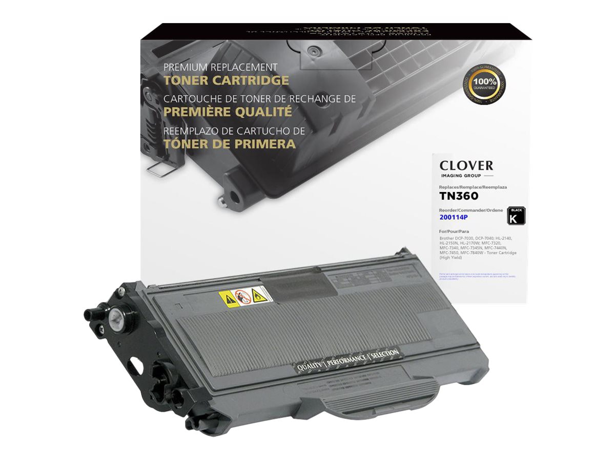 Clover Remanufactured Toner for Brother TN360, Black, 2,600 page yield