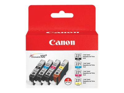 Canon CLI-221 4 Color Pack - 4-pack - black, yellow, cyan, magenta - origin