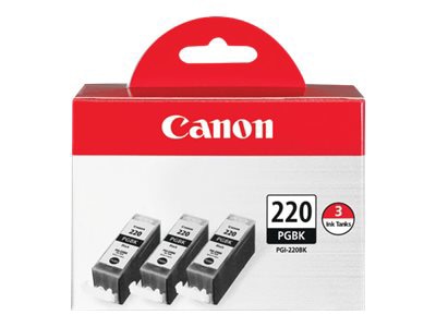 Canon PGI-220 3 Pack - 3-pack - pigmented black - original - ink tank