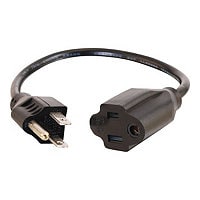 C2G 2ft Power Extension Cord - Outlet Saver - 16 AWG - NEMA 5-15P to 5-15R