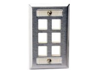 Hubbell Flush Mount Plate - 6PT Steel Wall Plate - Rectangular Design - Dur