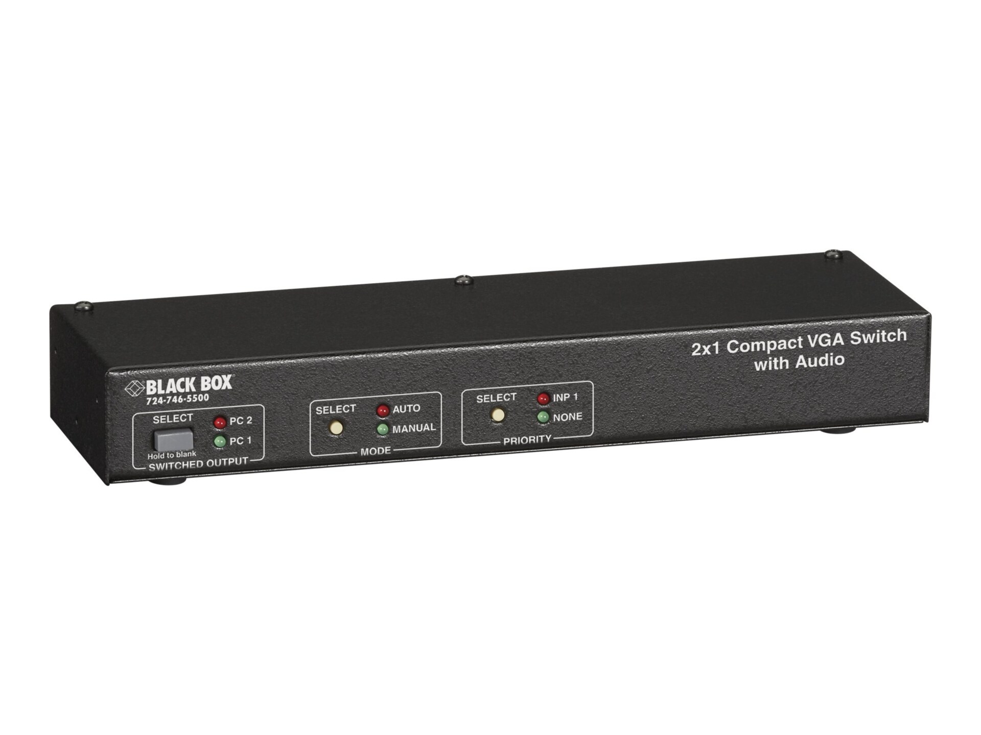 Black Box Compact VGA Switch 2 x 1 with Audio - monitor/audio switch - 2 ports