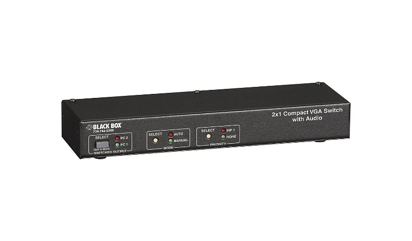 Black Box Compact VGA Switch 2 x 1 with Audio - monitor/audio switch - 2 ports