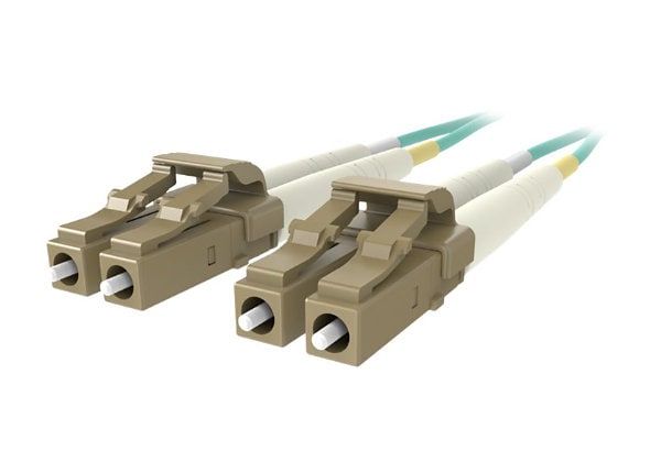 50m LC to LC OM3 Fiber Patch Cable Multimode Duplex 10Gb Aqua 