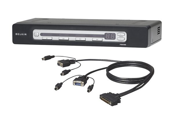Belkin OmniView PRO3 USB & PS/2 4-Port KVM Switch - KVM switch - 4 ports - desktop - B2B