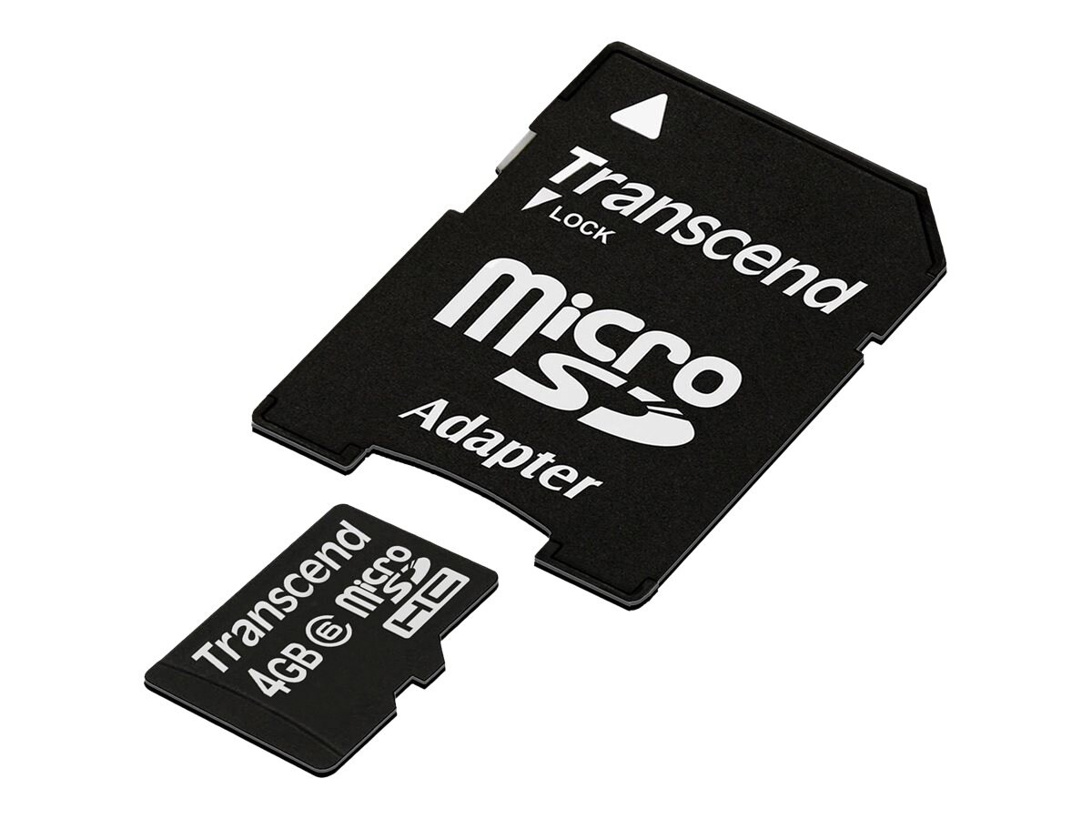 Transcend - flash memory card - 4 GB - microSDHC