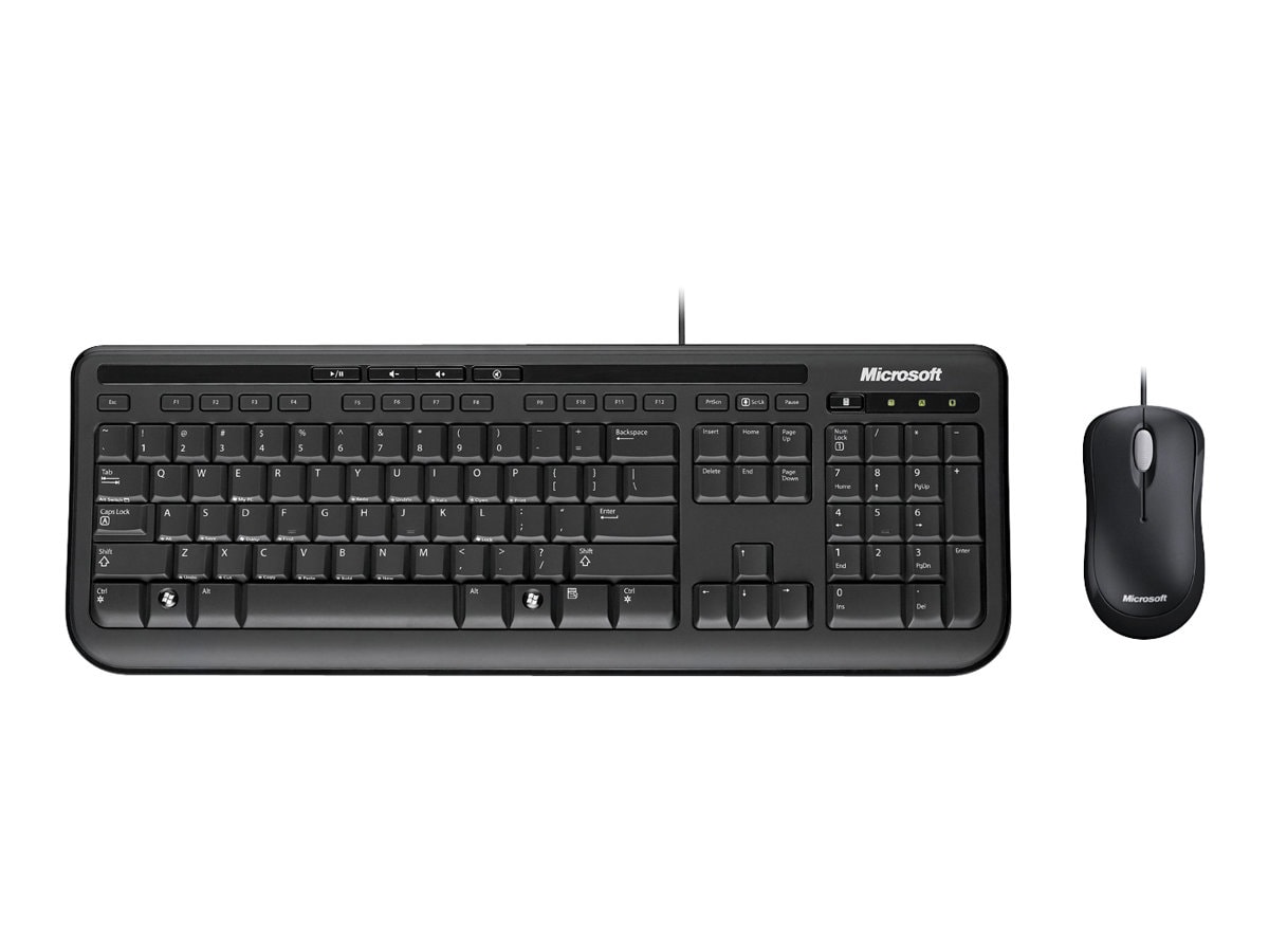 Microsoft Wired Desktop 600 - keyboard and mouse set - Canadian French