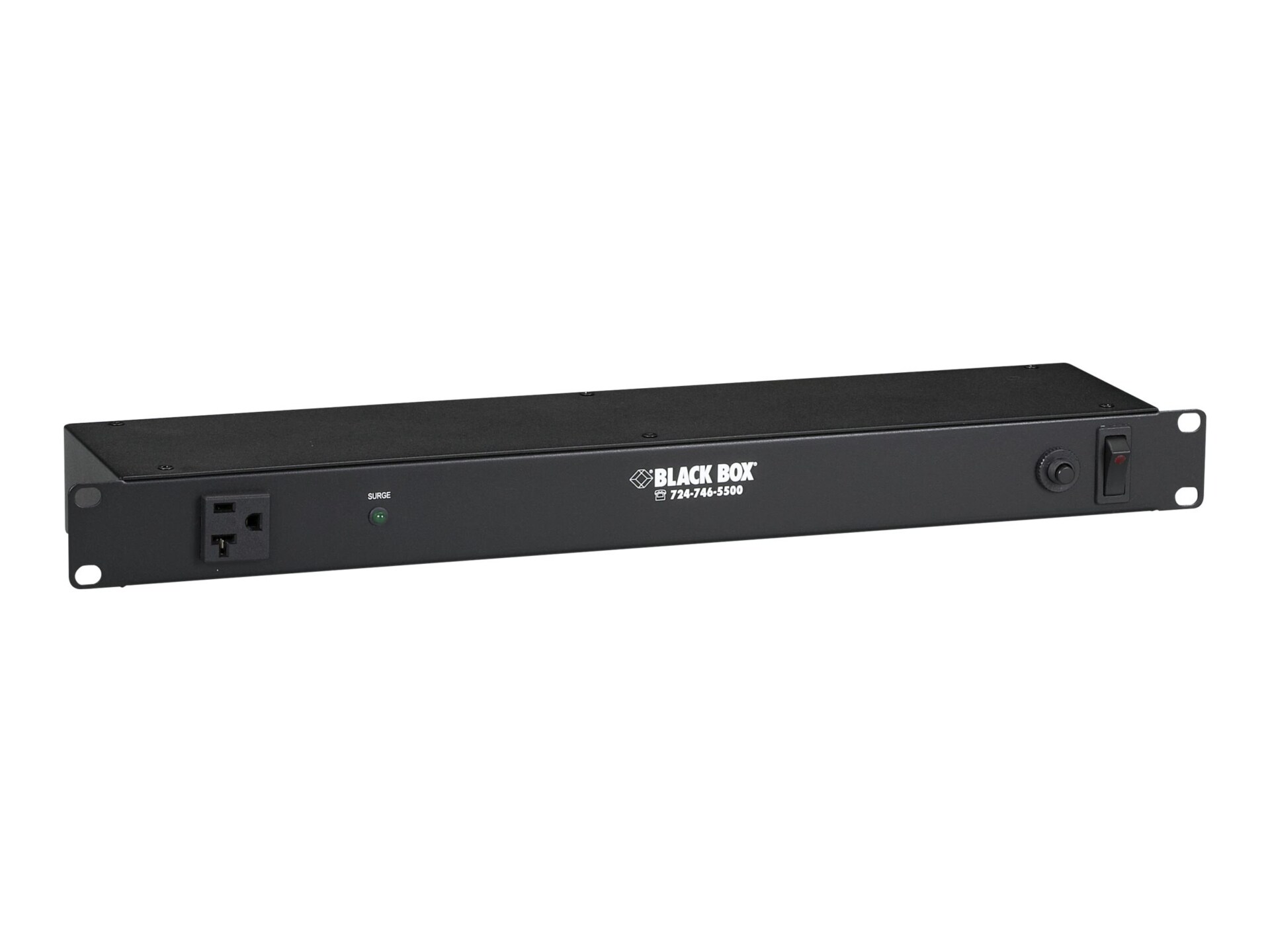 Black Box 8-Outlet Horizontal Rackmount Power Strip with Surge Suppression