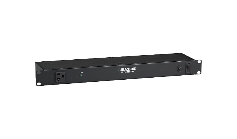 Black Box 8-Outlet Horizontal Rackmount Power Strip with Surge Suppression