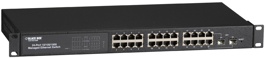 Black Box  L2 Managed Gigabit Ethernet Switches w/(2) Dual-Media SFP Ports