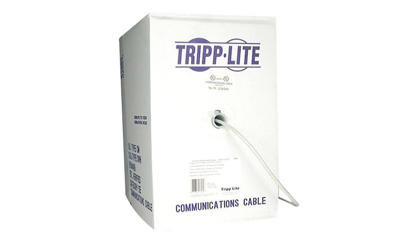 Eaton Tripp Lite Series Cat5e 350 MHz Solid Core Outdoor-Rated (UTP) PVC Bulk Ethernet Cable, PoE - Gray, 1000 ft.