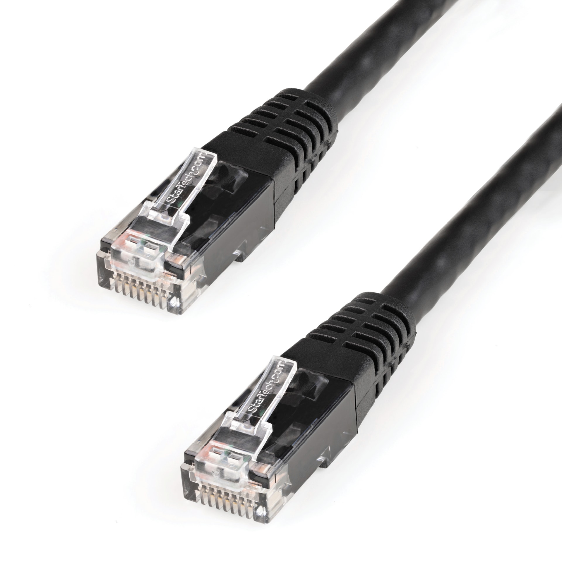 StarTech.com 7ft CAT6 Ethernet Cable - Black CAT 6 Gigabit Wire 100W PoE 650MHz Molded Patch Cord