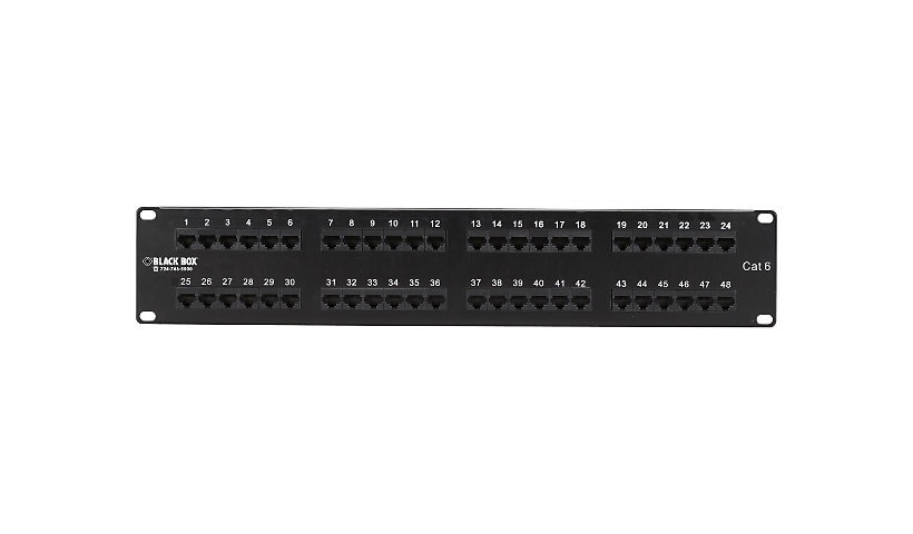 Black Box Connect Cat6 48-Port 110 Punch Down Unshielded Patch Panel 2U