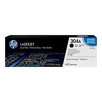 HP 304A (CC530AD) Original Toner Cartridge - Dual Pack