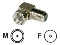 C2G Right Angle F-Type M/F Adapters - 10pk - right angle adapter - RF