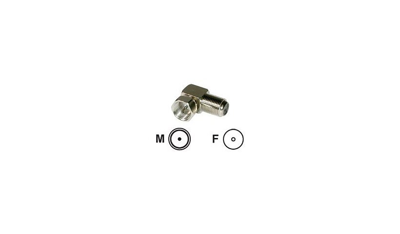 C2G Right Angle F-Type M/F Adapters - 10pk - right angle adapter - RF