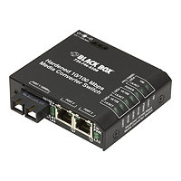 Black Box Hardened Media Converter Switch 100-240-VAC with IEC - fiber medi