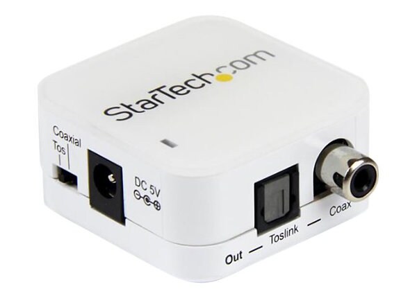 StarTech.com Two Way Digital Coax to Toslink Optical Audio Adapter Repeater