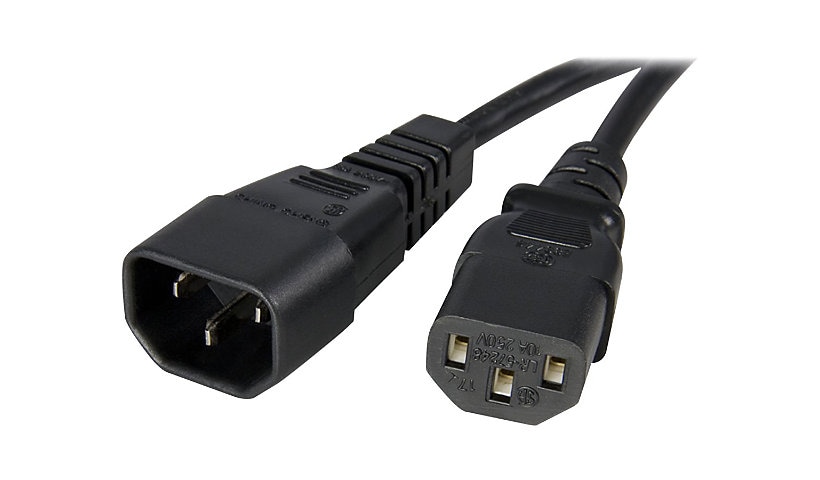 StarTech.com 10ft (3m) Power Extension Cord C14 to C13 10A 125V Computer Power Cord Extension