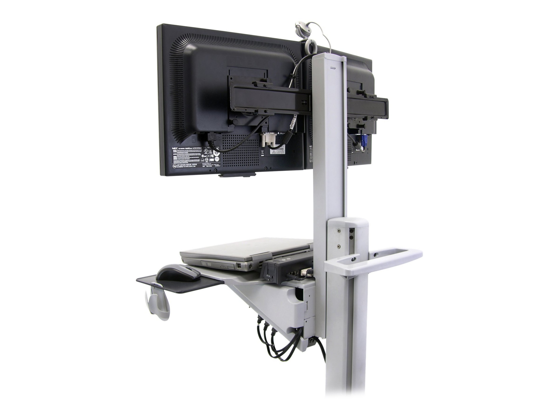 Thumbnail 5 of 10 for Ergotron Neo-Flex WideView WorkSpace cart - Constant Force Technology - for 2 LCD displays / keyboard / mouse / CPU /