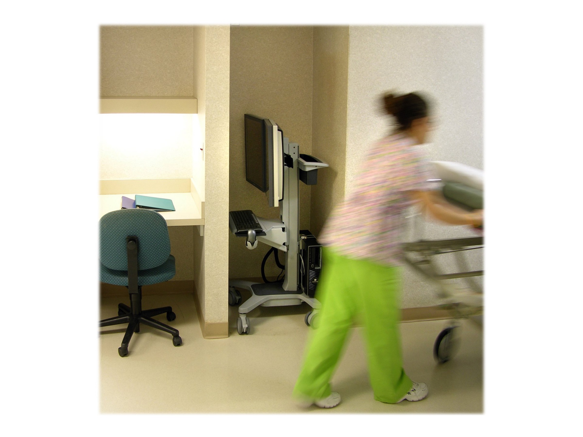 Thumbnail 6 of 10 for Ergotron Neo-Flex WideView WorkSpace cart - Constant Force Technology - for 2 LCD displays / keyboard / mouse / CPU /