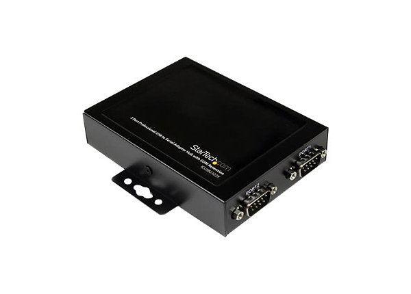 StarTech.com 2 Port USB to Serial RS232 Adapter Hub w/ COM Retention
