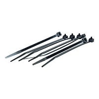 C2G 11.5in Reusable Cable Tie Multipack - Releasable Ties - 50 Pack - Black